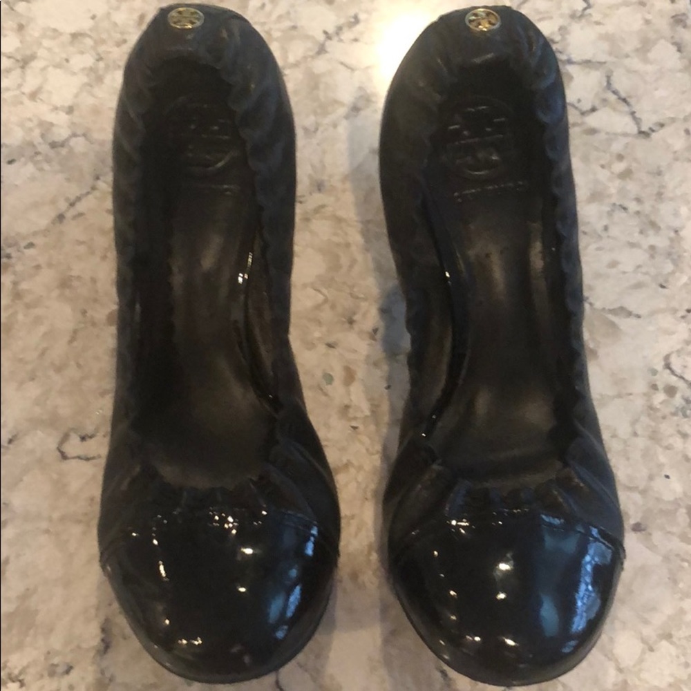 Tory Burch Black leather heels